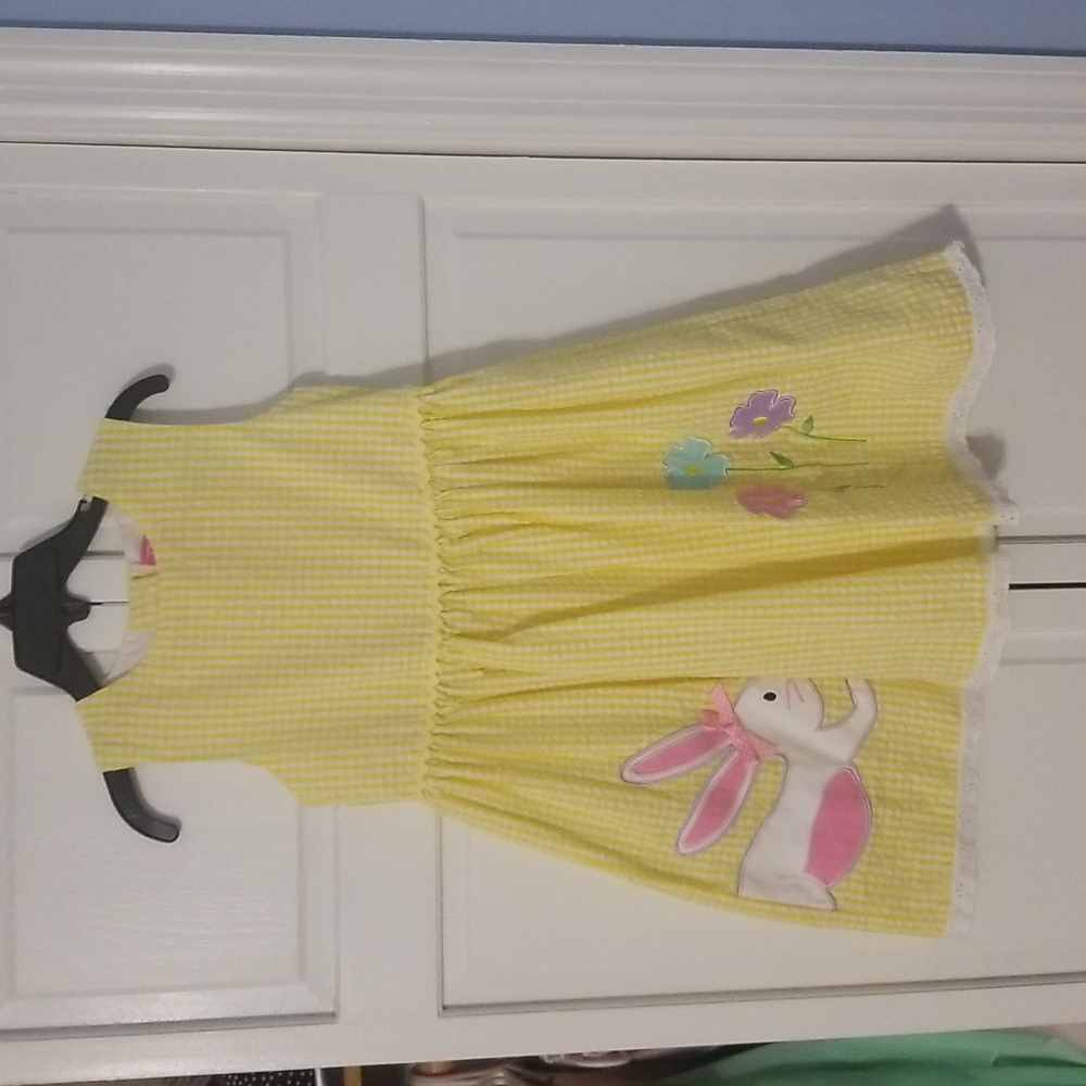 GoodLad Yellow Gingham Seersucker Dress sz 5